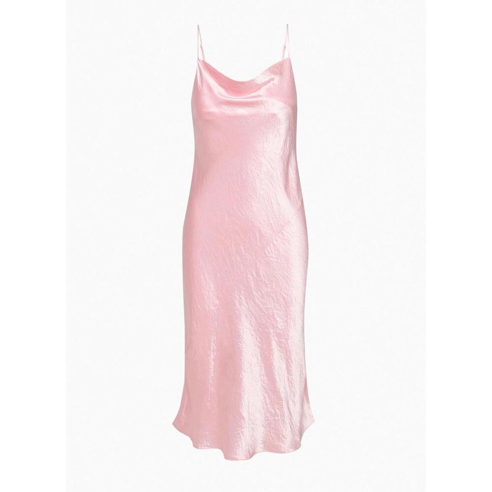 Aritzia Babaton Model Satin Midi Dress Cowl Neck Bias Cut Spaghetti Strap‎ Sz M